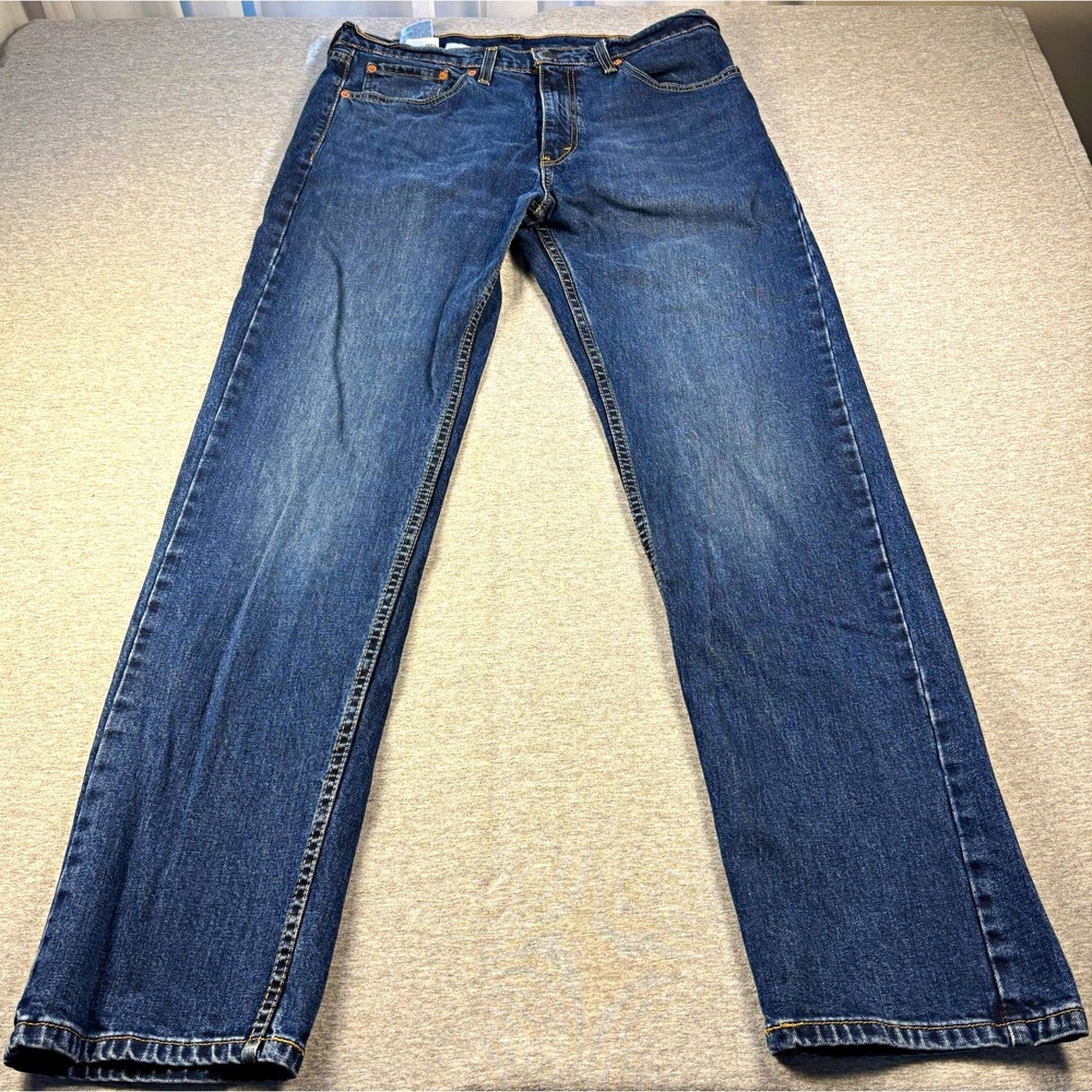 Levi's Men's Blue Denim Jeans Straight Leg Regular Fit Mid Rise Med Wash 36X34
